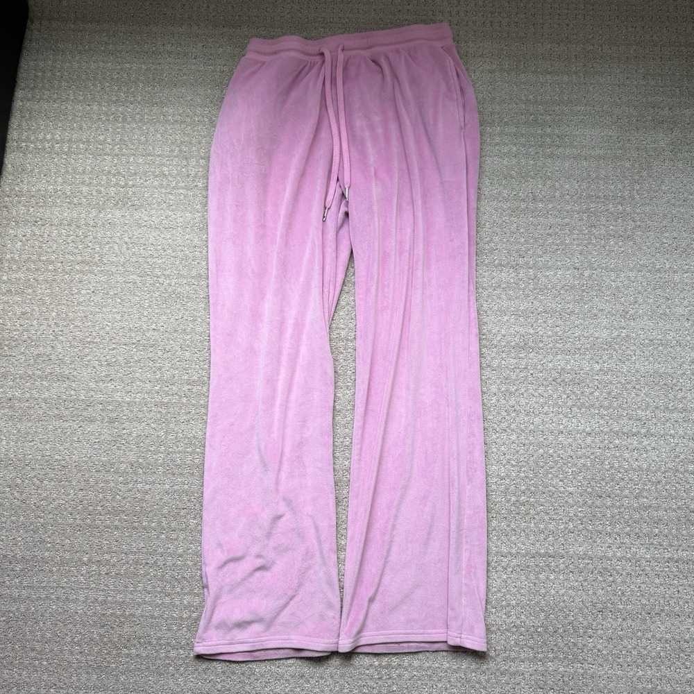 Juicy Couture Pink Velour Lounge Pants Rhinestone Logo Y2K Sleepwear‎ M
